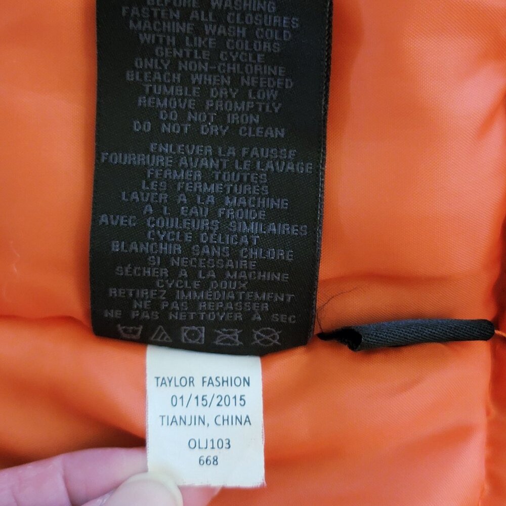 Madden Girl Anorak Olive Green Faux Fur Hooded Jacket L - Picture 7 of 8